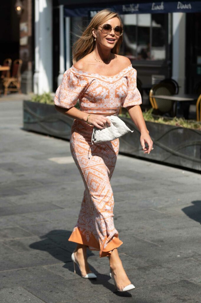 Amanda Holden in an Orange Dress