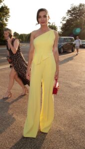 Amy Jackson in a Yellow Outfit Attends the Bulgari Serpenti