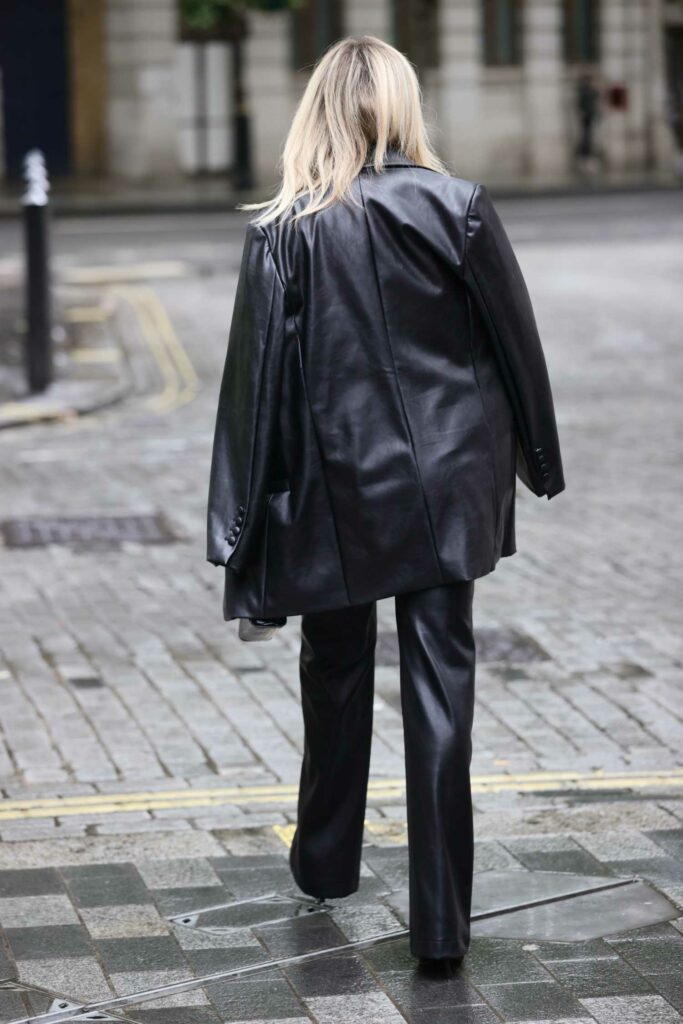 Ashley Roberts in a Black Leather Suit