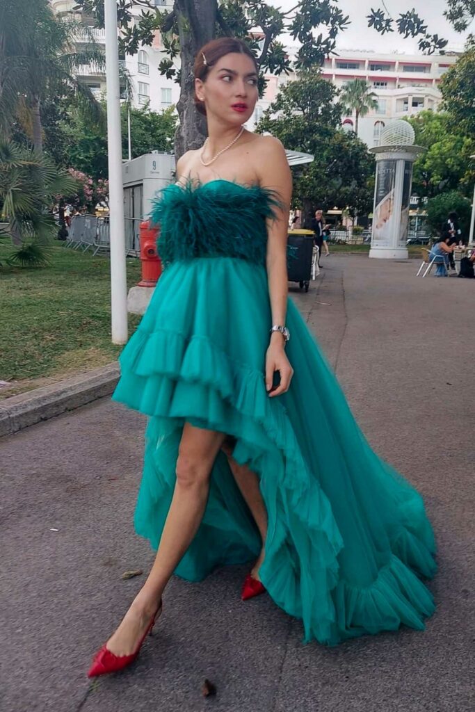 Blanca Blanco in a Green Gown