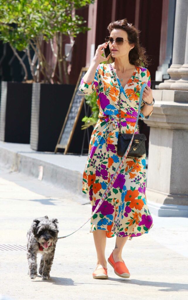 Carla Gugino in a Floral Colorful Dress