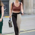 Ferne McCann in a Black and White Trousers Was Seen Out in London