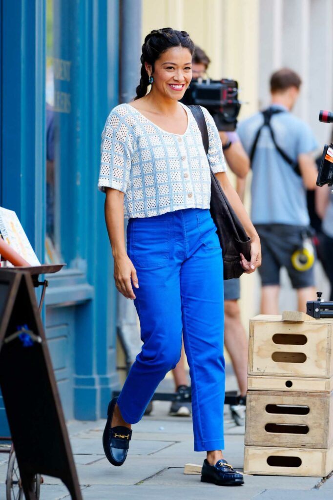 Gina Rodriguez in a Blue Pants
