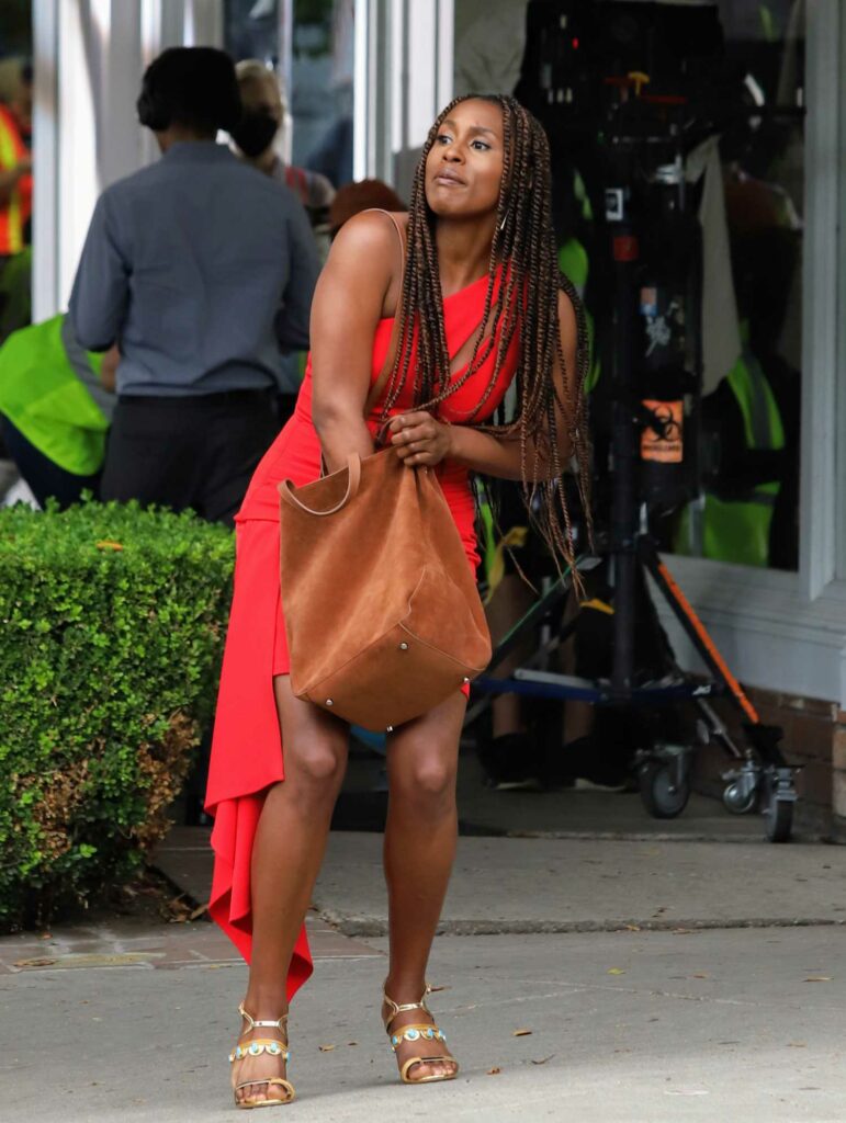 Issa Rae in a Red Dress