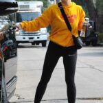 Jennifer Meyer in a Yellow Hoodie Leaves the Gym in Los Angeles