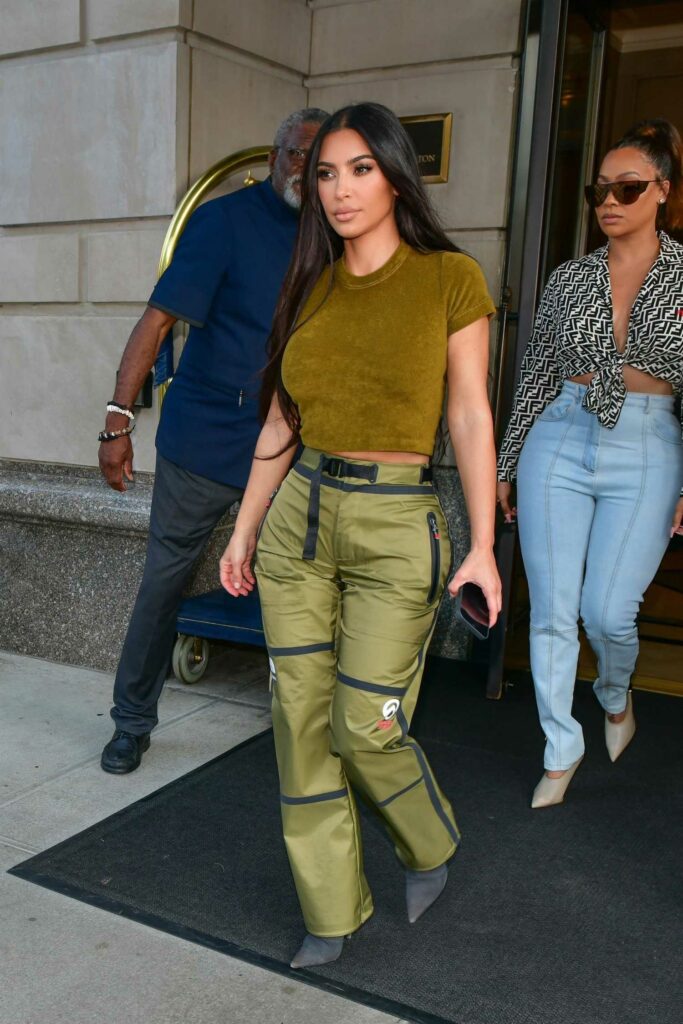 Kim Kardashian in an Olive Top