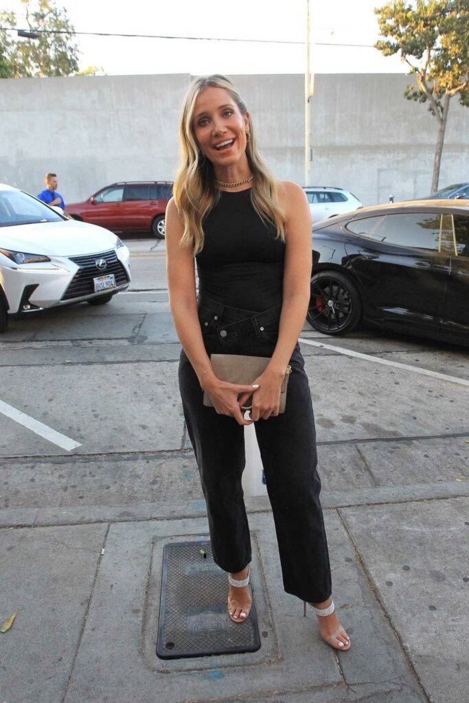 Kristine Leahy in a Black Outfit
