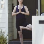 Krysten Ritter in a Black Shorts Does a Yoga Session in Los Angeles
