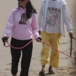Liberty Ross in a Pink Hoodie Walks Her Dogs Out with Jimmy Iovine on the Beach in Malibu