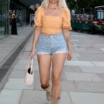 Lottie Moss in a Blue Daisy Duke Shorts Was Seen Out in London