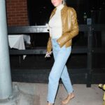 Petra Ecclestone in a Beige Turtleneck Steps Out for Dinner at Toscana in Brentwood