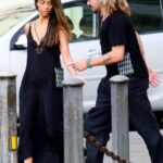 Zoe Saldana in a Black Dress Was Seen Out with Marco Perego in Florence