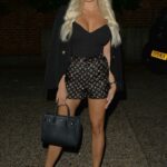 Amber Turner in a Black Top Arrives at Melin Restaurant in Chigwell