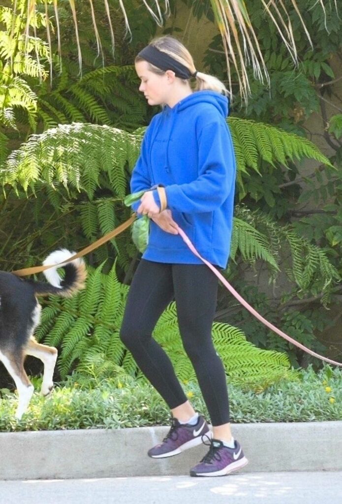 Ava Phillippe in a Blue Hoodie