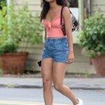 Chandler Kinney in a Pink Top Was Seen Out in New York