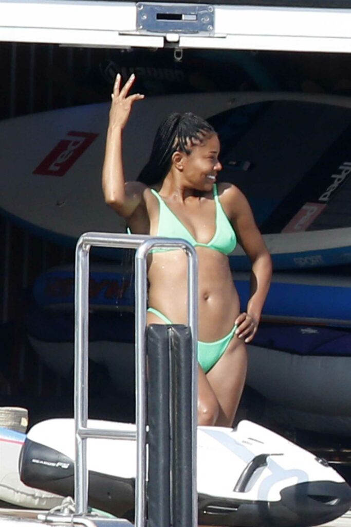 Gabrielle Union in a Green Bikini