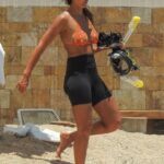 Jessica Alba in a Red Bikini Top on the Beach in Cabo San Lucas