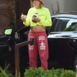 Jessica Hart in a Neon Yellow Long Sleeves T-Shirt Was Seen Out in Los Angeles