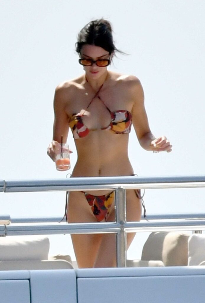 Kendall Jenner in a Floral Bikini