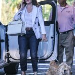 Lisa Vanderpump in a White Blazer Arrives at The Beverly Hills Hotel in Beverly Hills