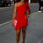 Sinitta in a Red Dress Arrives at 2021 LGBT Awards in London