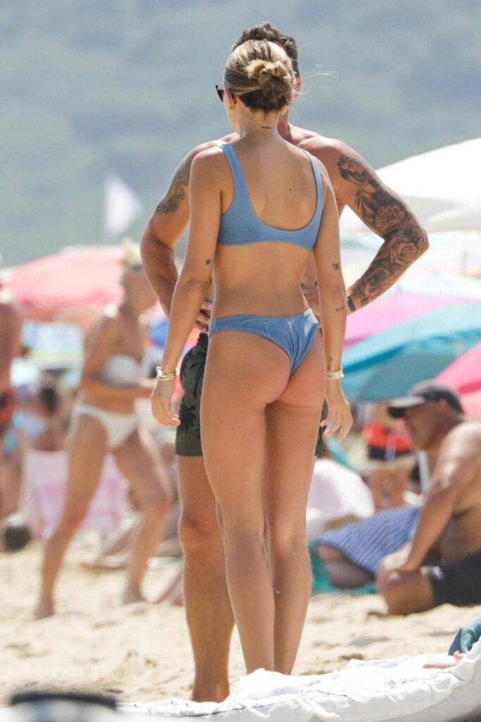 Thylane Blondeau in a Blue Bikini