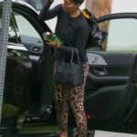 Tracee Ellis Ross in an Animal Print Leggings Arrives for a Workout in Santa Monica