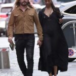 Zoe Saldana in a Black Dress Was Seen Out with Her Husband Marco Perego in Portofino