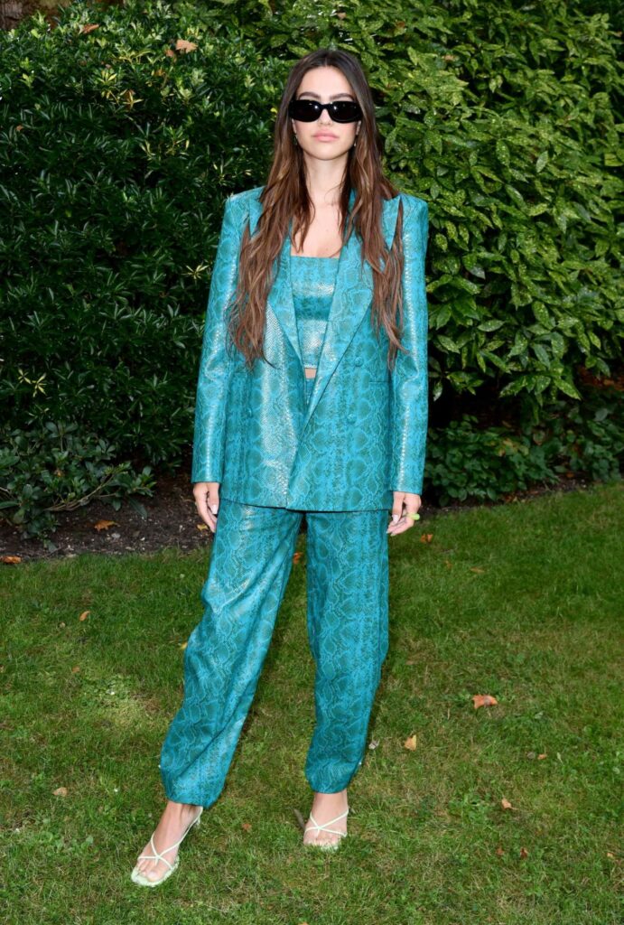 Amelia Hamlin in a Blue Snakeskin Prit Suit