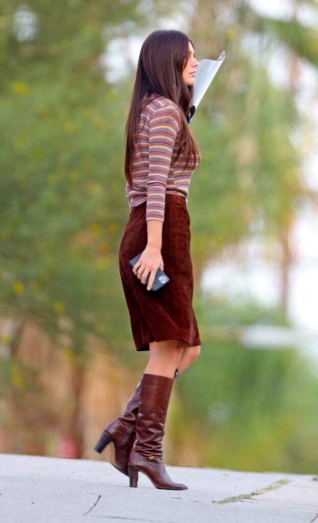 Camila Morrone in a Striped Turtleneck