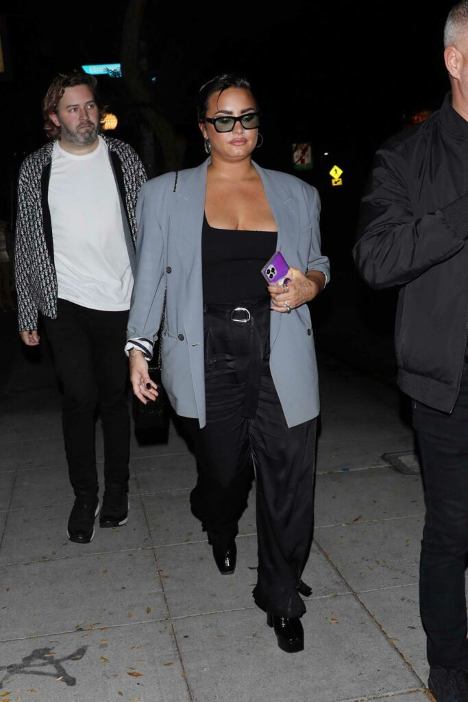 Demi Lovato in a Grey Blazer