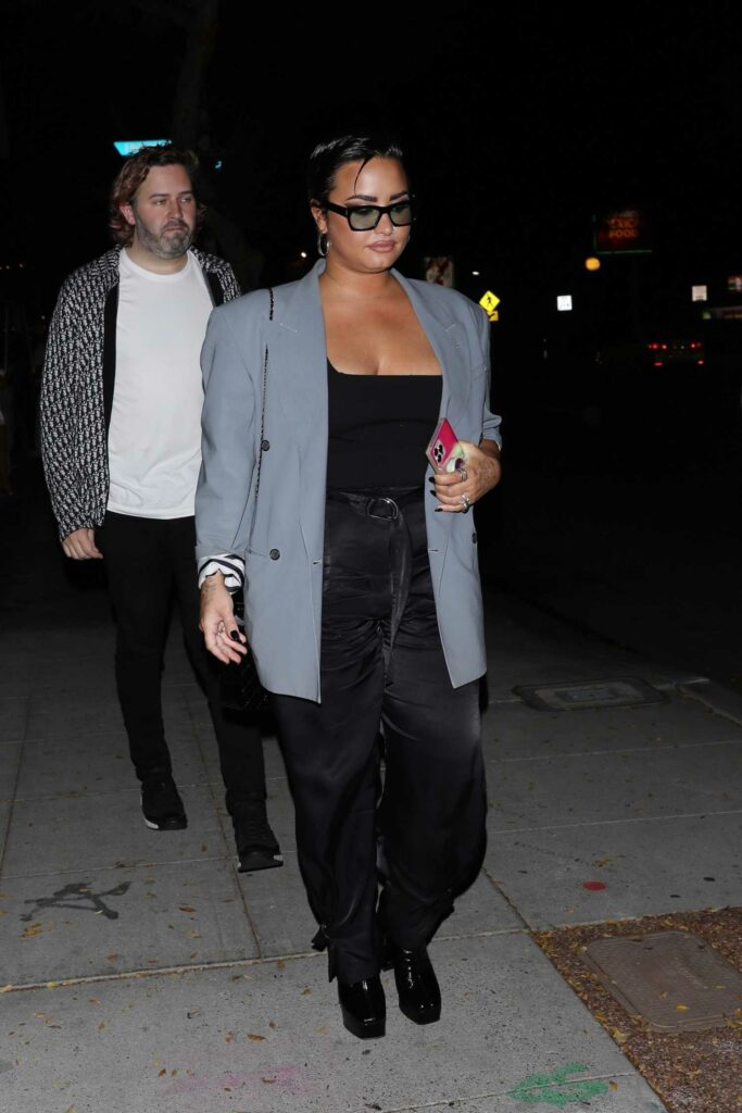 Demi Lovato in a Grey Blazer