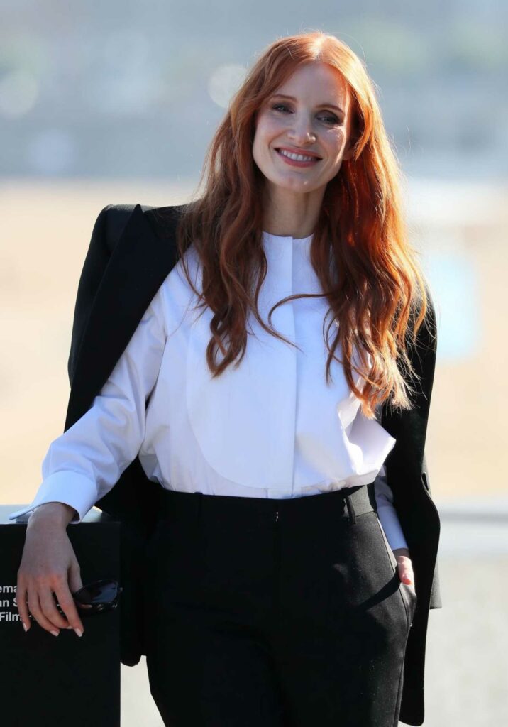 Jessica Chastain in a Black Suit