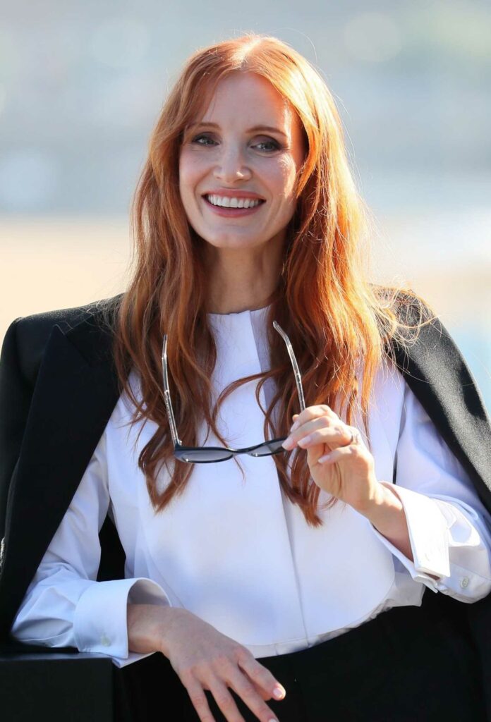 Jessica Chastain in a Black Suit