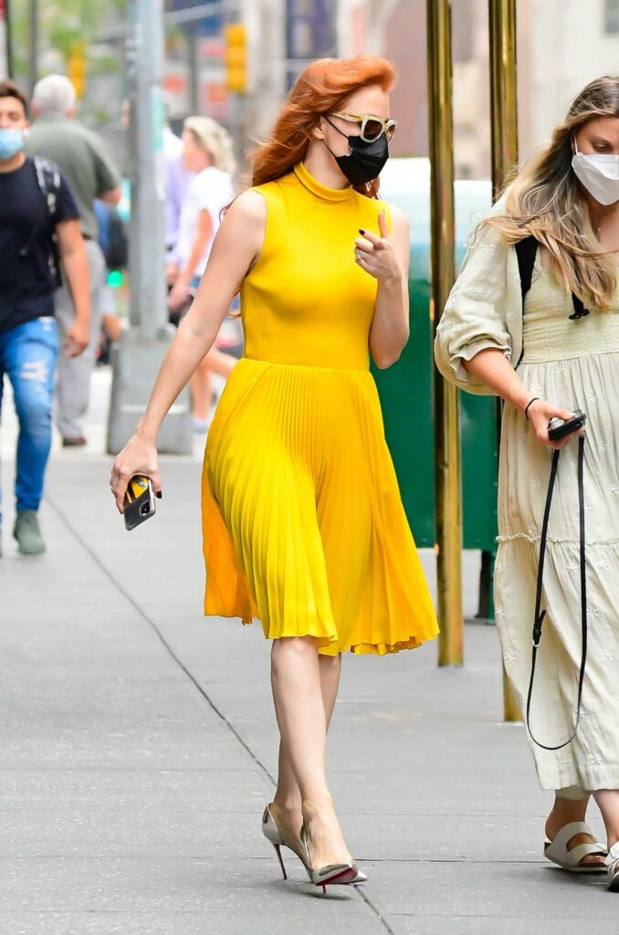 Jessica Chastain in a Yellow Dress