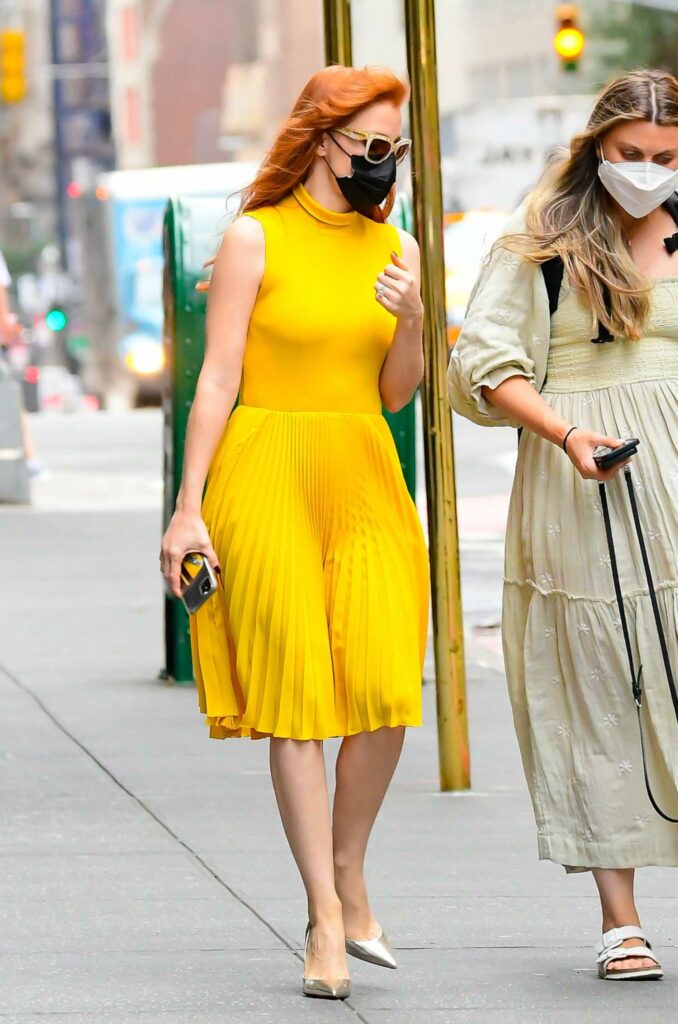 Jessica Chastain in a Yellow Dress