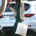 Jordana Brewster in a Green Dress Goes Shopping in Brentwood