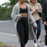 Karen Hauer in a Grey Cardigan Was Seen Out in London