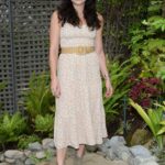Lana Parrilla in a Beige Floral Dress Was Seen Out in Los Angeles