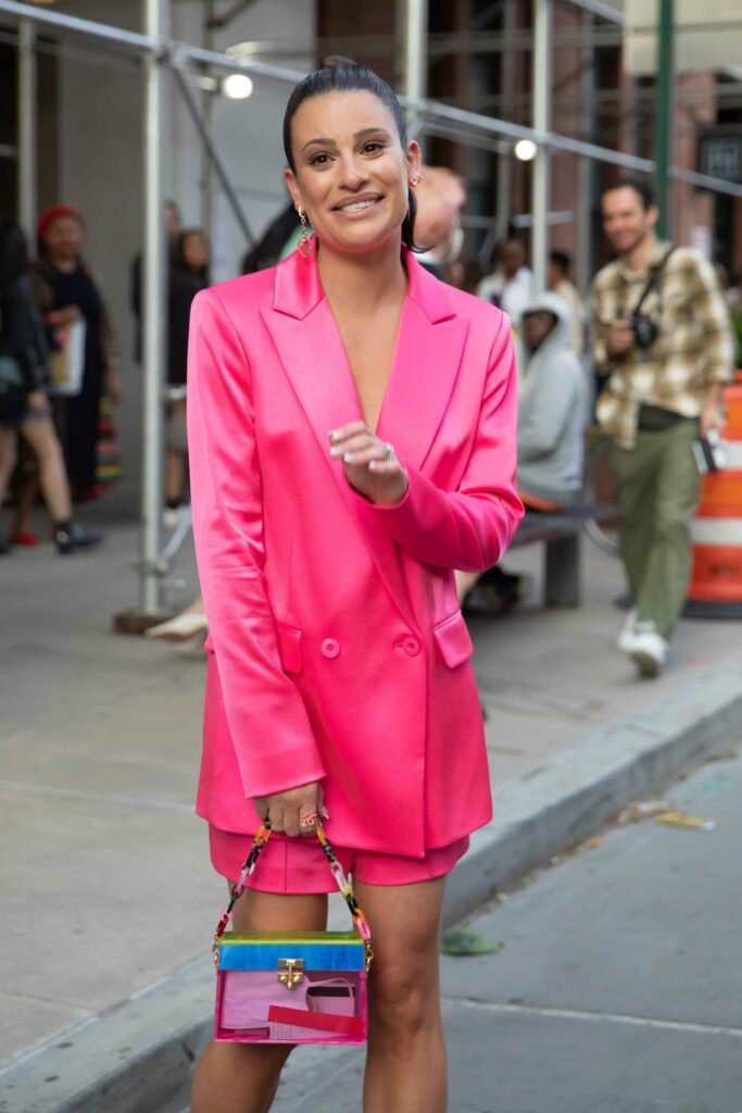 Lea Michele in a Pink Blazer