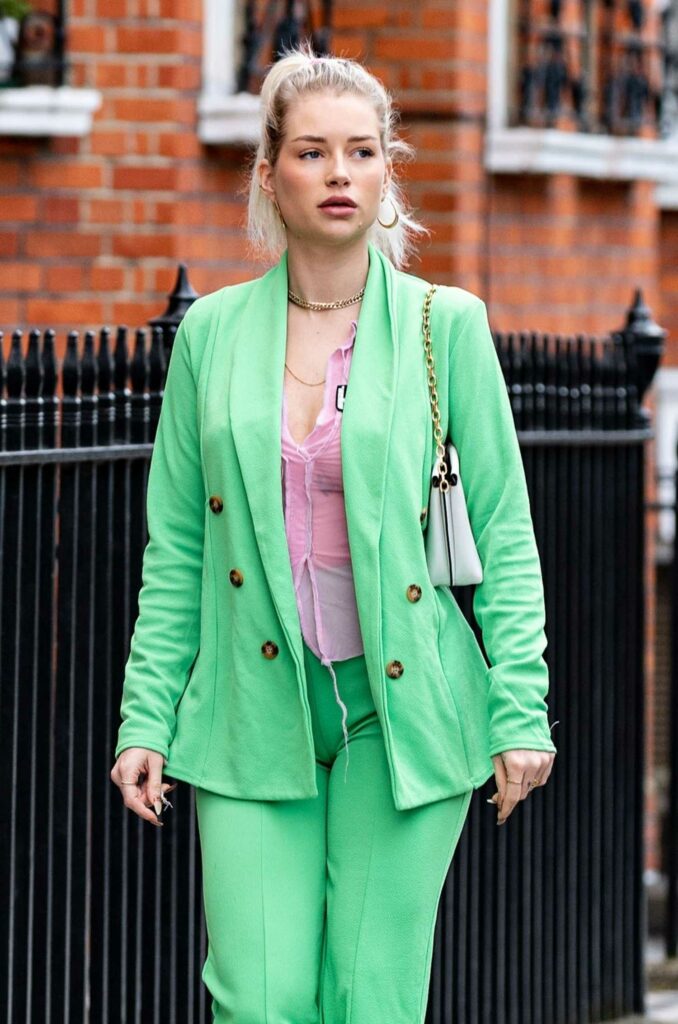 Lottie Moss in a Green Suit