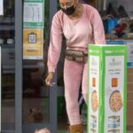 Melanie Brown in a Pink Outfit Leaves a Pet Store in Leeds