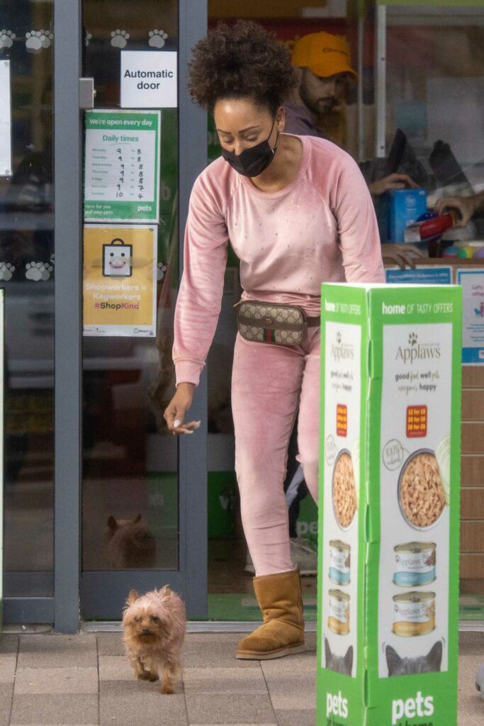 Melanie Brown in a Pink Outfit
