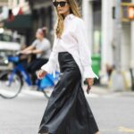 Olivia Palermo in a Black Leather Skirt Was Seen Out in New York City