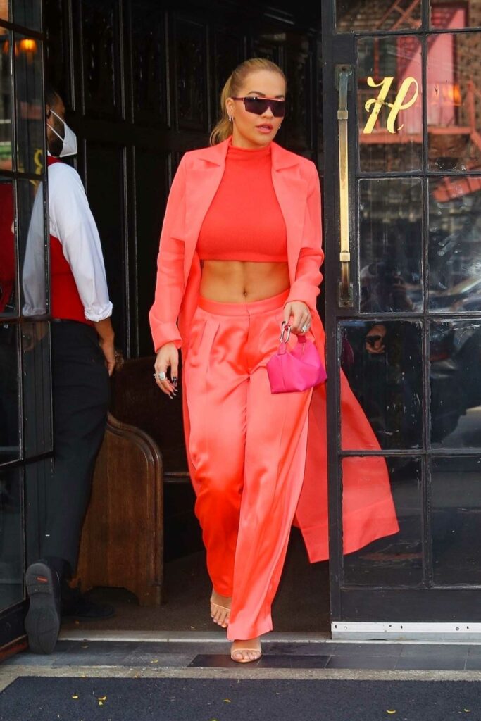 Rita Ora in a Red Outfit