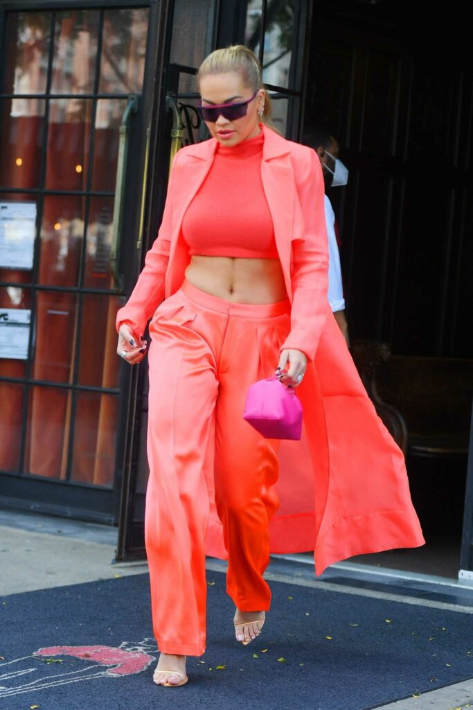 Rita Ora in a Red Outfit