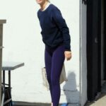 Amanda Kloots in a Blue Sweatshirt Leaves the DWTS Studio in Los Angeles