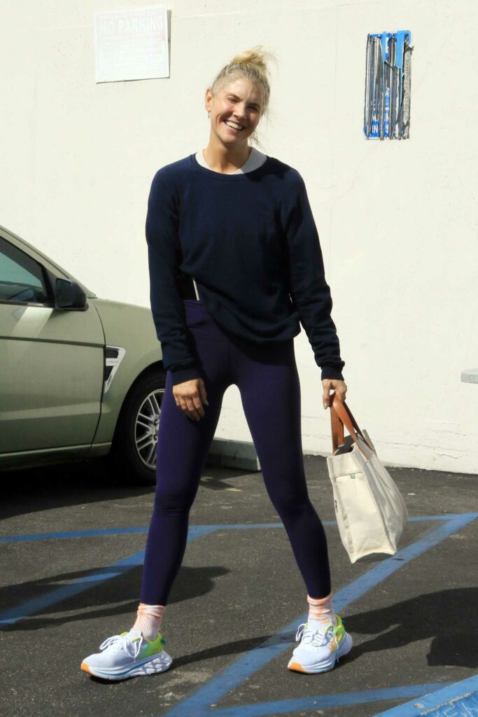 Amanda Kloots in a Blue Sweatshirt
