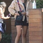 April Love Geary in a White Sneakers Leaves a Soho House in Malibu