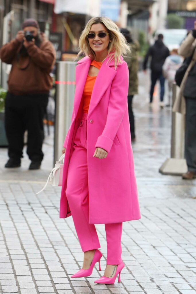 Ashley Roberts in a Pink Coat